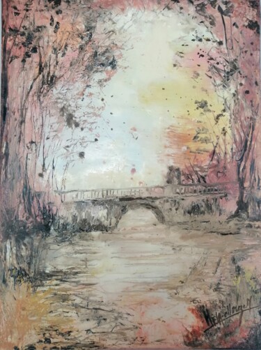 Painting titled "Sun rise" by Hela Ellouze, Original Artwork, Acrylic
