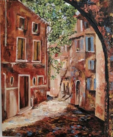 Painting titled "Ruelle à Venise" by Hela Ellouze, Original Artwork, Acrylic