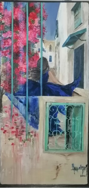 Pittura intitolato "Fenêtre à Sidi bou…" da Hela Ellouze, Opera d'arte originale, Acrilico