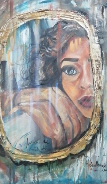 Peinture intitulée "A travers un miroir" par Hela Ellouze, Œuvre d'art originale, Acrylique