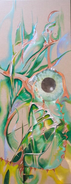 제목이 "Immersion 2"인 미술작품 Héla Sarraj로, 원작, 아크릴 나무 들것 프레임에 장착됨