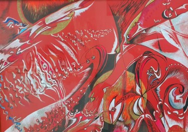 Dessin intitulée "Migration" par Héla Sarraj, Œuvre d'art originale, Encre