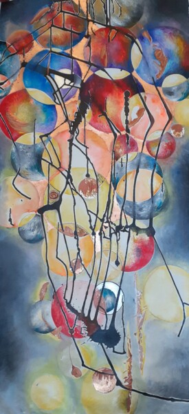 Peinture intitulée "le sablier" par Héla Sarraj, Œuvre d'art originale, Acrylique