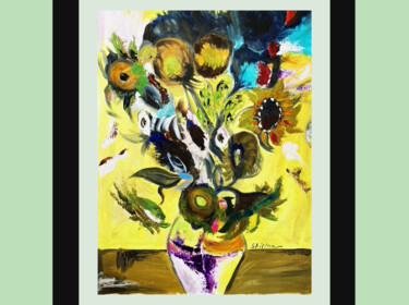 Pittura intitolato "Flower Large Oil Pa…" da Helen, Opera d'arte originale, Olio
