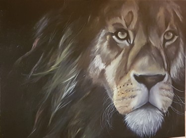 Pittura intitolato "Le roi lion" da Helen Barenton, Opera d'arte originale, Olio