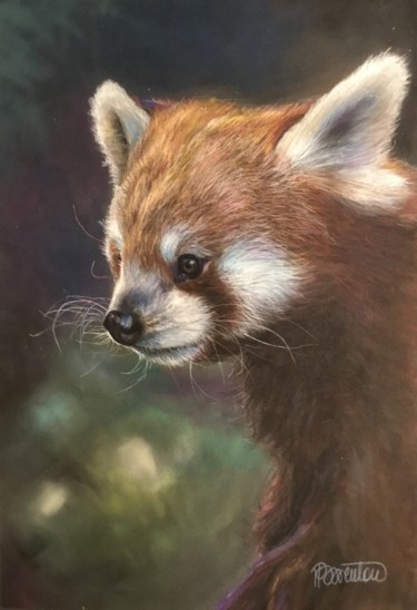 Pintura titulada "Panda roux" por Helen Barenton, Obra de arte original, Pastel