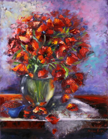 Картина под названием "Poppies Painting Fl…" - Helen Berk, Подлинное произведение искусства, Масло