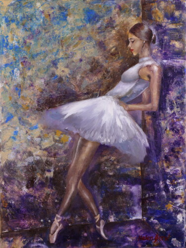Картина под названием "Ballerina Painting…" - Helen Berk, Подлинное произведение искусства, Масло