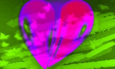 Digitale Kunst mit dem Titel "glühendes Herz" von Helen Grosswart, Original-Kunstwerk