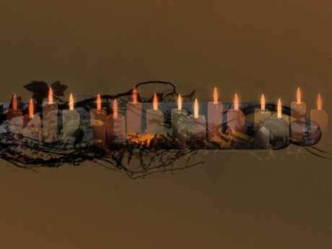 Digitale Kunst mit dem Titel "Kerzenfeuer" von Helen Grosswart, Original-Kunstwerk, Digitale Malerei