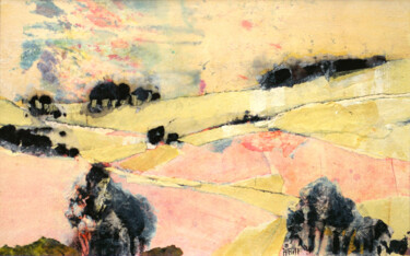 Collages intitulée "Paysage III" par Helen Hill, Œuvre d'art originale, Crayon