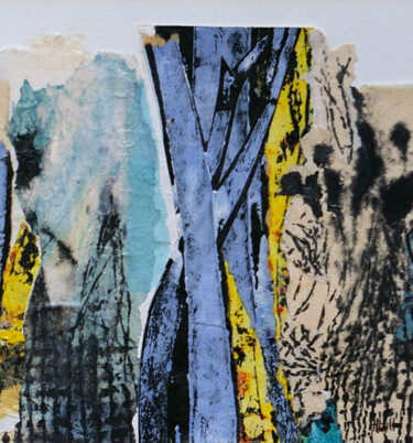 Collagen mit dem Titel "L'amour des arbres" von Helen Hill, Original-Kunstwerk, Collagen
