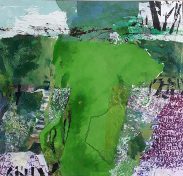 Collages titulada "Verdure" por Helen Hill, Obra de arte original, Collages