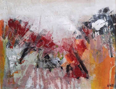 Colagens intitulada "Paysage '22" por Helen Hill, Obras de arte originais, Acrílico