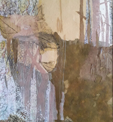 拼贴 标题为“Forêt l'hiver” 由Helen Hill, 原创艺术品, 拼贴