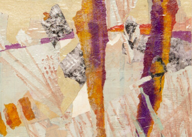 Collagen mit dem Titel "Un couple d'arbres" von Helen Hill, Original-Kunstwerk, Collagen