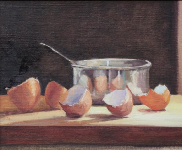 Peinture intitulée "Scrambled egg" par Helen Kerry, Œuvre d'art originale, Huile