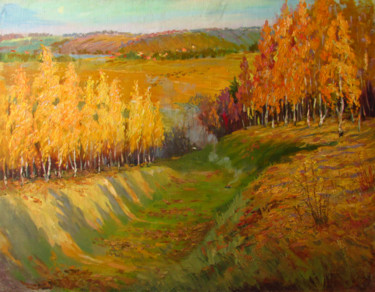 Painting titled "Ravine" by Helen Kishkurno, Original Artwork, Oil