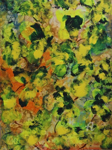 Картина под названием "Butterfly2" - Helen  Polishuk, Подлинное произведение искусства, Акварель Установлен на Деревянная па…