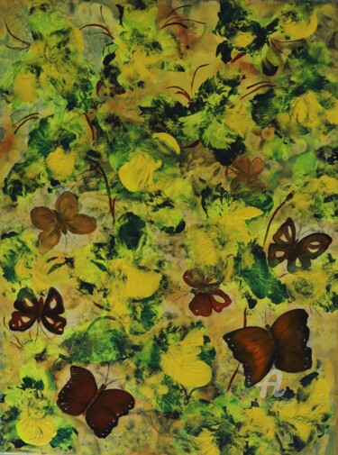Painting titled "Butterfly1" by Helen  Polishuk, Original Artwork, Acrylic