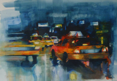 Painting titled "Study 2 New York Ca…" by Helen Sinfield, Original Artwork, Watercolor
