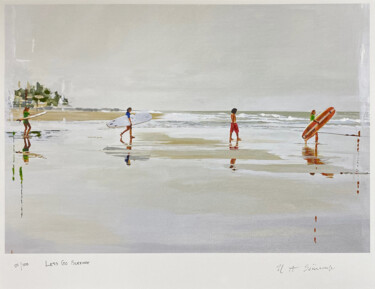 Druckgrafik mit dem Titel "Let's Go Surfing Li…" von Helen Sinfield, Original-Kunstwerk, Acryl