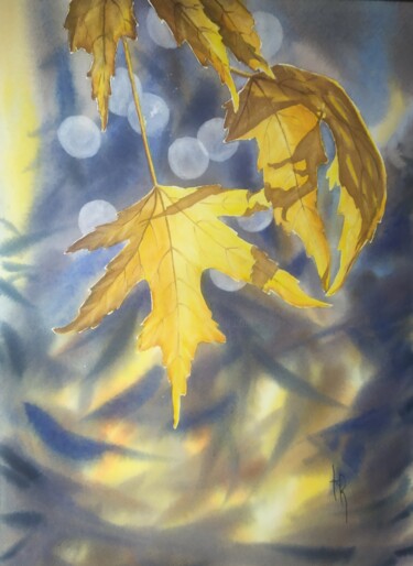 Pintura intitulada "Осень" por Helen Temchenko, Obras de arte originais, Aquarela