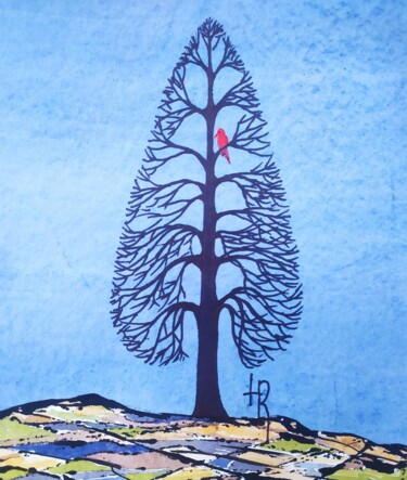 Картина под названием "Дерево жизни" - Елена Темченко, Подлинное произведение искусства, Акварель