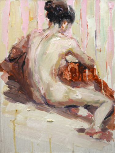 Картина под названием "Abstract Nude, Woma…" - Helen Vus, Подлинное произведение искусства, Масло