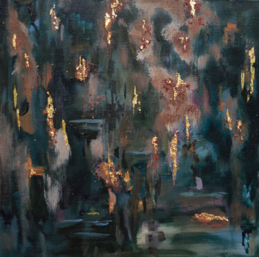 Painting titled "Fireworks in the su…" by Helena Asadova, Original Artwork, Acrylic Mounted on Wood Stretcher frame