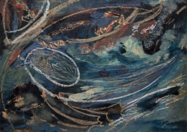 Pintura intitulada "Small boat" por Helena Asadova, Obras de arte originais, Acrílico