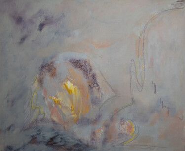Painting titled "Birth" by Helena Asadova, Original Artwork, Acrylic Mounted on Cardboard