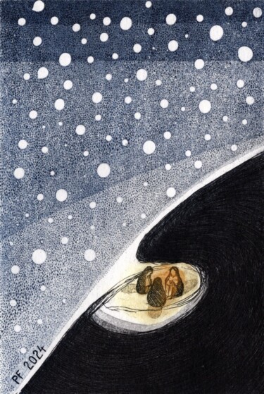 "PF 2024, Three Weir…" başlıklı Baskıresim Helena Kalná tarafından, Orijinal sanat, Oyma baskı 