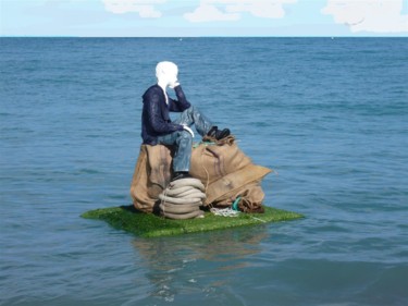 Escultura intitulada "sculpture-flottante…" por Héléna Krajewicz, Obras de arte originais