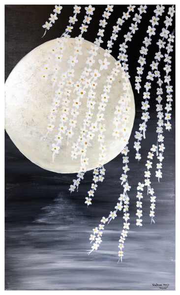 Malerei mit dem Titel "Romantic Moon" von Helena Marja, Original-Kunstwerk, Acryl