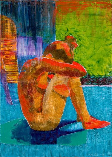 Peinture intitulée "Waiting I" par Helena Rajska, Œuvre d'art originale, Huile