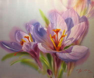 Painting titled "Saffron" by Helena Tener, Original Artwork, Acrylic