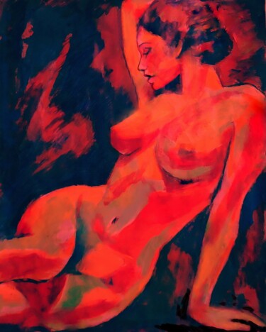 Peinture intitulée ""Nude Pause"" par Helena Wierzbicki, Œuvre d'art originale, Acrylique