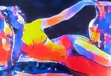 Malerei mit dem Titel ""Reclining Figure"" von Helena Wierzbicki, Original-Kunstwerk, Acryl
