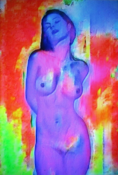 Malerei mit dem Titel ""Nude Unfold"" von Helena Wierzbicki, Original-Kunstwerk, Acryl
