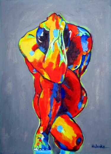 Painting titled ""Trapped In Himself"" by Helena Wierzbicki, Original Artwork, Acrylic