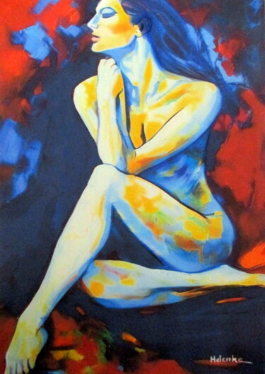 Malerei mit dem Titel ""The Seated Storm"" von Helena Wierzbicki, Original-Kunstwerk, Acryl