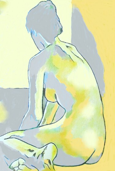 Malerei mit dem Titel ""Peaceful Pondering…" von Helena Wierzbicki, Original-Kunstwerk, Acryl