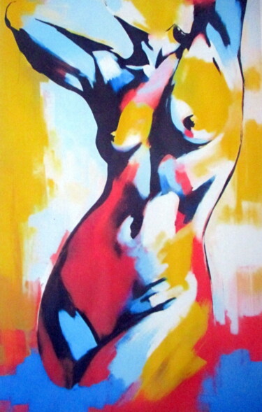 Malerei mit dem Titel ""Lively"" von Helena Wierzbicki, Original-Kunstwerk, Acryl