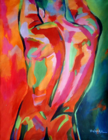 Schilderij getiteld "Male Figure" door Helena Wierzbicki, Origineel Kunstwerk, Acryl