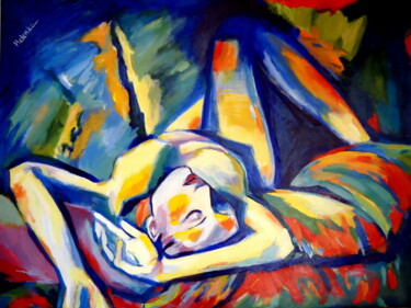 Painting titled ""Distressful"" by Helena Wierzbicki, Original Artwork, Acrylic