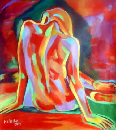 Malerei mit dem Titel ""Flame"" von Helena Wierzbicki, Original-Kunstwerk, Acryl