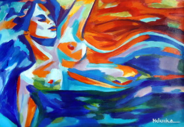 Peinture intitulée ""The Sea of Life"" par Helena Wierzbicki, Œuvre d'art originale, Acrylique