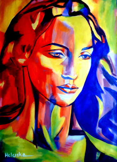 Painting titled ""Like a Madonna"" by Helena Wierzbicki, Original Artwork, Acrylic