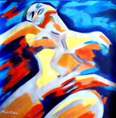 Ζωγραφική με τίτλο ""Restful Nude"" από Helena Wierzbicki, Αυθεντικά έργα τέχνης, Ακρυλικό